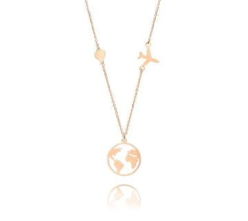 Halskette Welt rosévergoldet